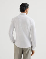 Cotton piqué western shirt in Pebble Grey