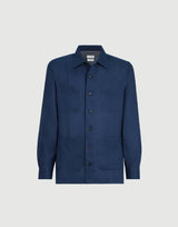 Navy Linen easy fit guayabera