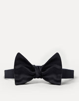 Navy Cotton and silk satin bow tie