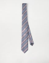 Textured striped silk tie