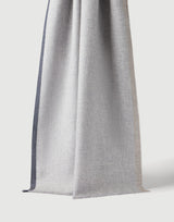 Pearl Grey Wool and cashmere diagonal scarf with striped edge