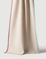 Sand Wool and cashmere diagonal scarf with striped edge