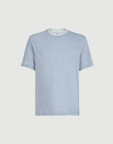 Linen and cotton jersey crew neck T-shirt - Slate