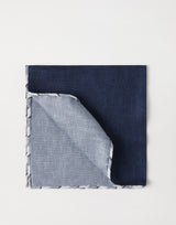 Silk pocket square with striped border