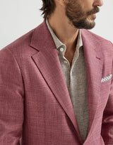 Slubbed virgin wool, silk and linen hopsack deconstructed Cavallo blazer