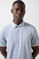 Arik functional short-sleeved top in Misty blue