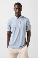 Arik functional short-sleeved top in Misty blue