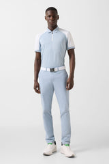Fabius functional short-sleeved top in Mist blue/white