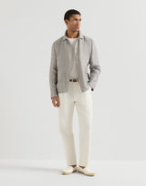 White Cotton textured rib lightweight sweater