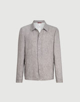 Light Brown Linen and hemp diagonal outerwear jacket