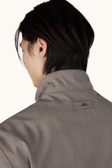 almond Blouson in wool and silk