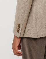 Jersey blazer in beige cashmere and silk