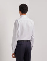 Impeccabile white and blue striped cotton regular-fit shirt