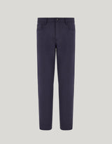 Melange blue five pocket pants in washable Impeccabile wool