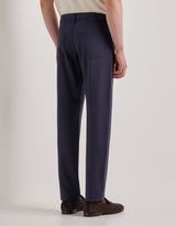 Melange blue five pocket pants in washable Impeccabile wool