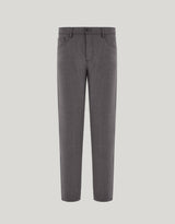 Gray melange five pocket pants in washable Impeccabile wool