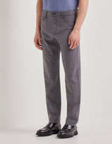 Gray melange five pocket pants in washable Impeccabile wool