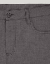 Gray melange five pocket pants in washable Impeccabile wool