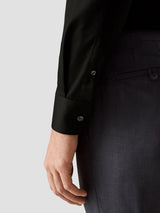 Solid Signature Twill Shirt - Black Contemporary