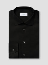 Solid Signature Twill Shirt - Black Contemporary