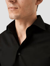 Solid Signature Twill Shirt - Black Contemporary