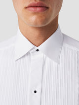 Plissé Bib-Front Tuxedo Shirt - Slim Fit