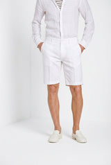 London men's chino bermuda in stretch gabardine regular fit - White