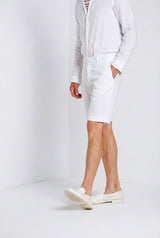 London men's chino bermuda in stretch gabardine regular fit - White