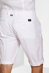 London men's chino bermuda in stretch gabardine regular fit - White