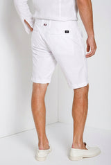 London men's chino bermuda in stretch gabardine regular fit - White