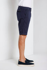 London men's chino bermuda in stretch gabardine regular fit in Navy