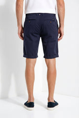 London men's chino bermuda in stretch gabardine regular fit in Navy