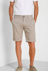 London men's chino bermuda in stretch gabardine regular fit - Light Beige