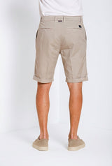 London men's chino bermuda in stretch gabardine regular fit - Light Beige