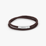 Giza Click Pelle Double Wrap Brown Leather Bracelet - L