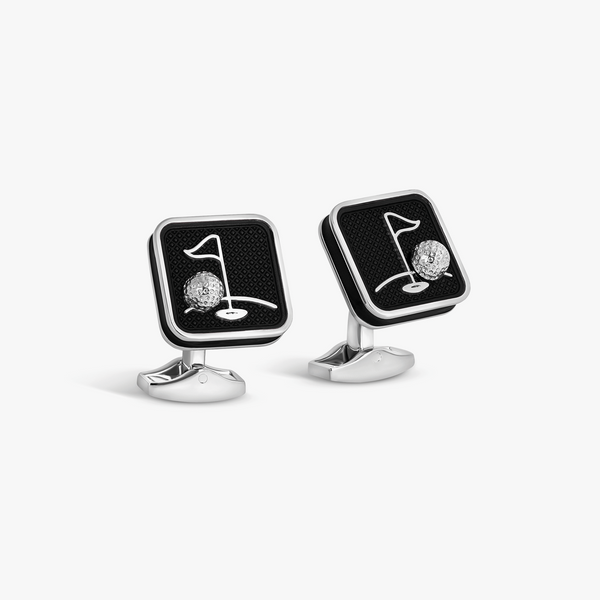 Sports Ice Golf Cufflinks in Black