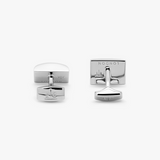Carbon D-Shape cufflinks with palladium plated & black carbon fibre