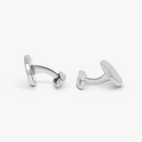 Rotondo Guilloche Semi-Precious cufflinks with white mother of pearl