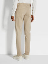 Light Beige Stretch Cotton Roccia Jeans