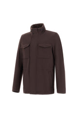 Wool and Cashmere Field Jacket in Dark Brown