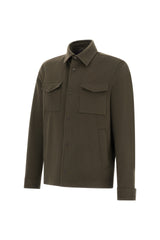 Wool and Cashmere Shirt Jacket in Verdone