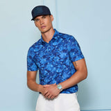 ICON CAMO TECH JERSEY POLO IN AZUL