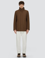 Nylon Twill Car Coat w/ Removable Fur Collar