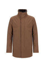 Nylon Twill Car Coat w/ Removable Fur Collar