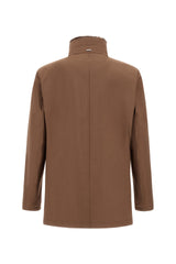 Nylon Twill Car Coat w/ Removable Fur Collar