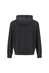 Pinstriped Hoodie in Farro