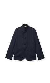 Stand-Collar Jacket Navy Blue
