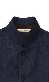 Stand-Collar Jacket Navy Blue