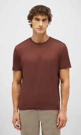Brown Linate T-shirt in Techmerino Extra-Fine Merino Wool