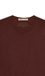 Brown Linate T-shirt in Techmerino Extra-Fine Merino Wool